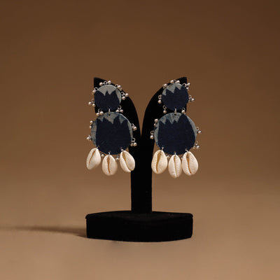 Aashi shell & ghungroo work fabart handmade earrings