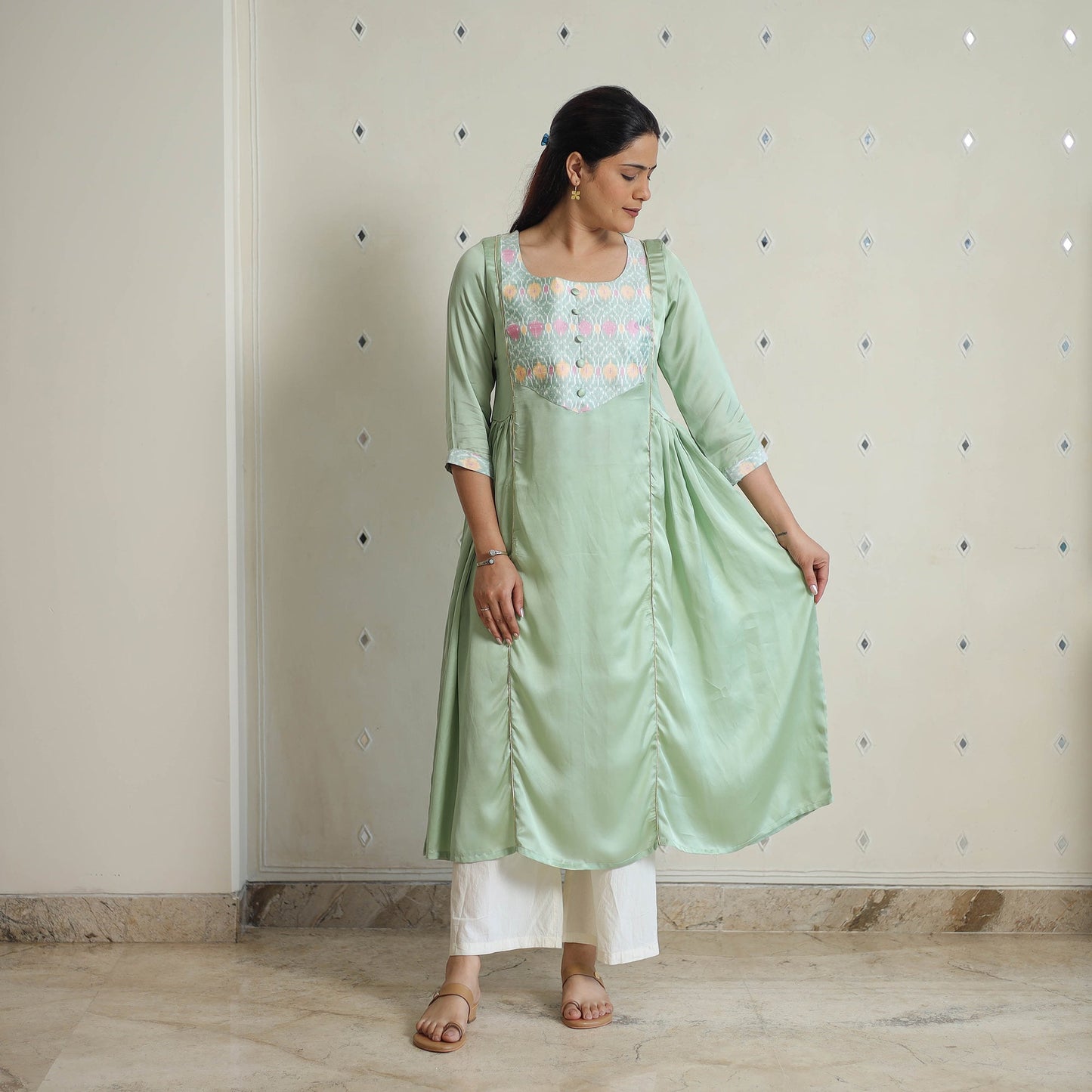  Modal Silk Plain Kurta for Women