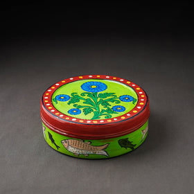  Kavad Handpainted Stainless Steel Green Masala Box