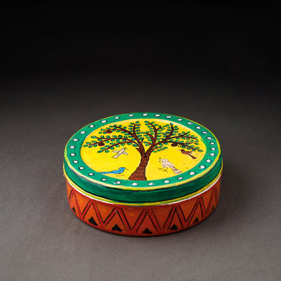  Multicolor Kavad Handpainted Stainless Steel Masala Box 