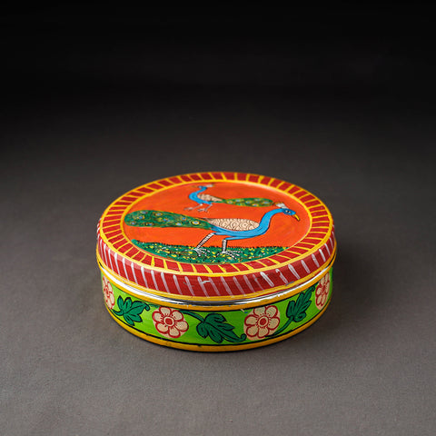  Multicolor Kavad Handpainted Stainless Steel Masala Box