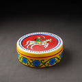  Kavad Handpainted Stainless Steel Yellow Masala Box