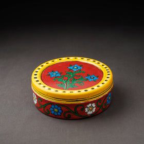  Kavad Handpainted Stainless Steel Red Masala Box 