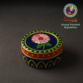 Blue Kavad Handpainted Stainless Steel Multi Utility Container