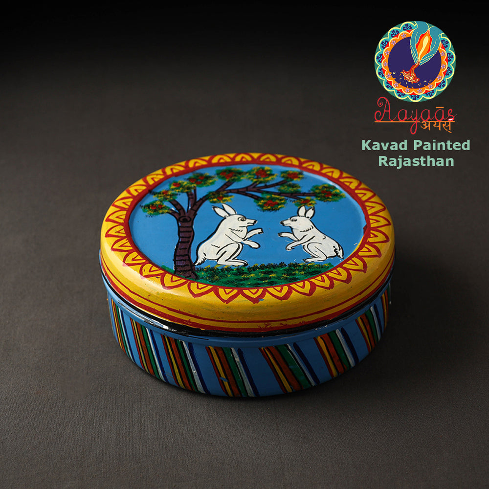 Kavad Handpainted Stainless Steel Chapati Box