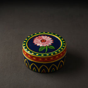 Blue Kavad Handpainted Stainless Steel Multi Utility Container