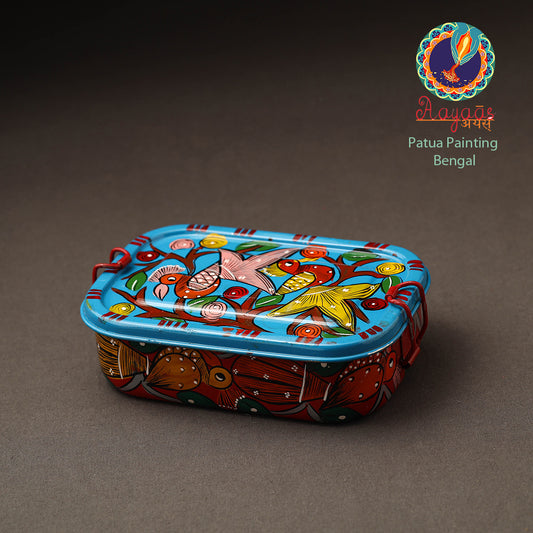 Bengal Patua Handpainted Stainless Steel Lunch Box (6 x 4 in)