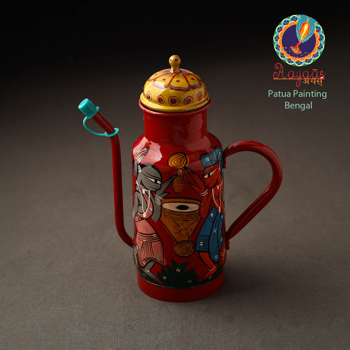 Bengal Patua Handpainted Stainless Steel Oil Dispenser 08