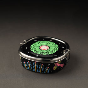   Odisha Pattachitra Handpainted Stainless Steel Chakra Lunch Box (6 x 6 in) Online at iTokri.com