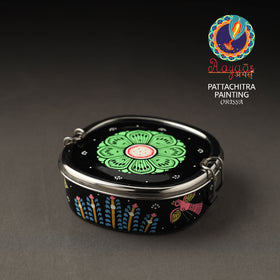   Odisha Pattachitra Handpainted Stainless Steel Chakra Lunch Box (6 x 6 in) Online at iTokri.com