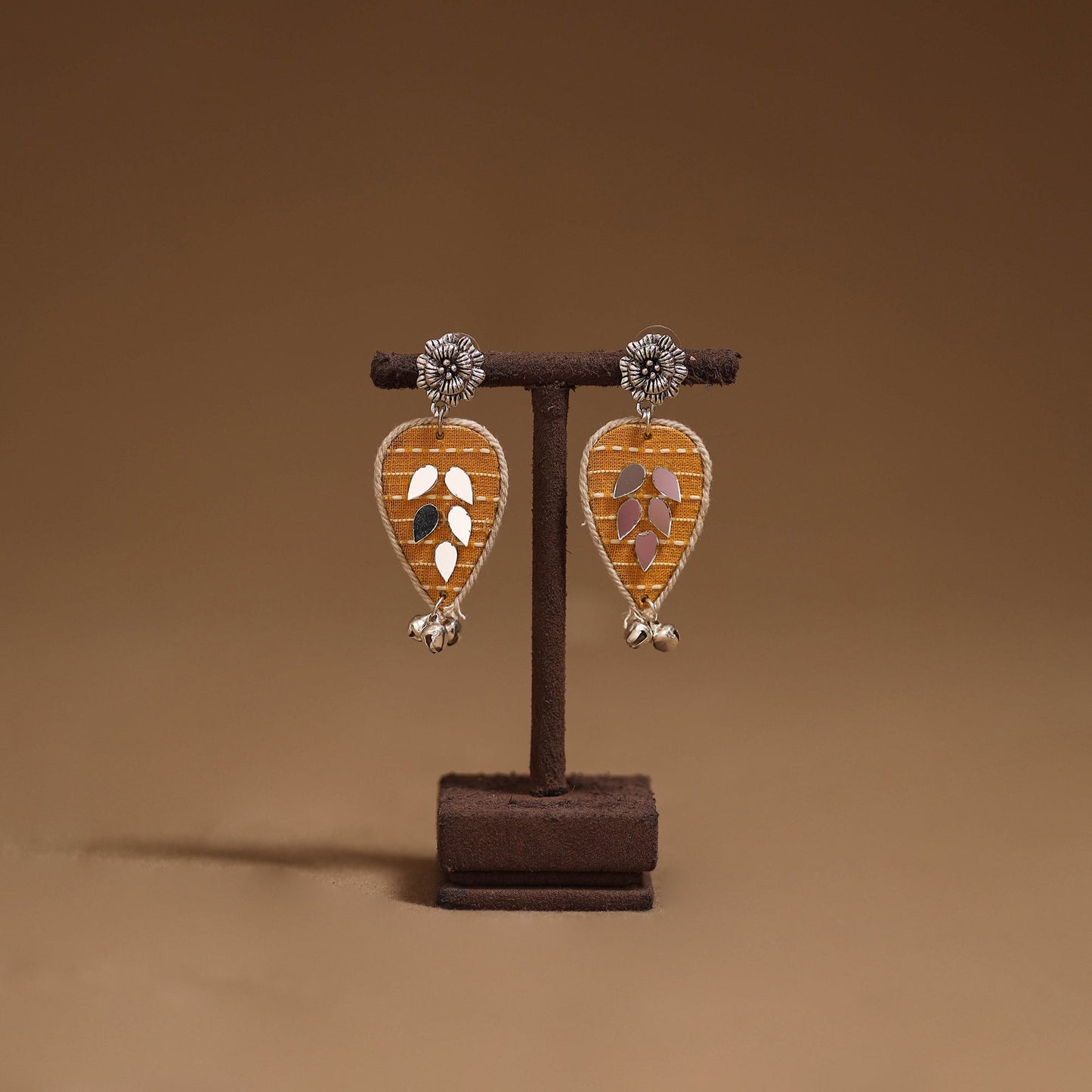 Aditi mirror & ghungroo work gs fabart handmade earrings
