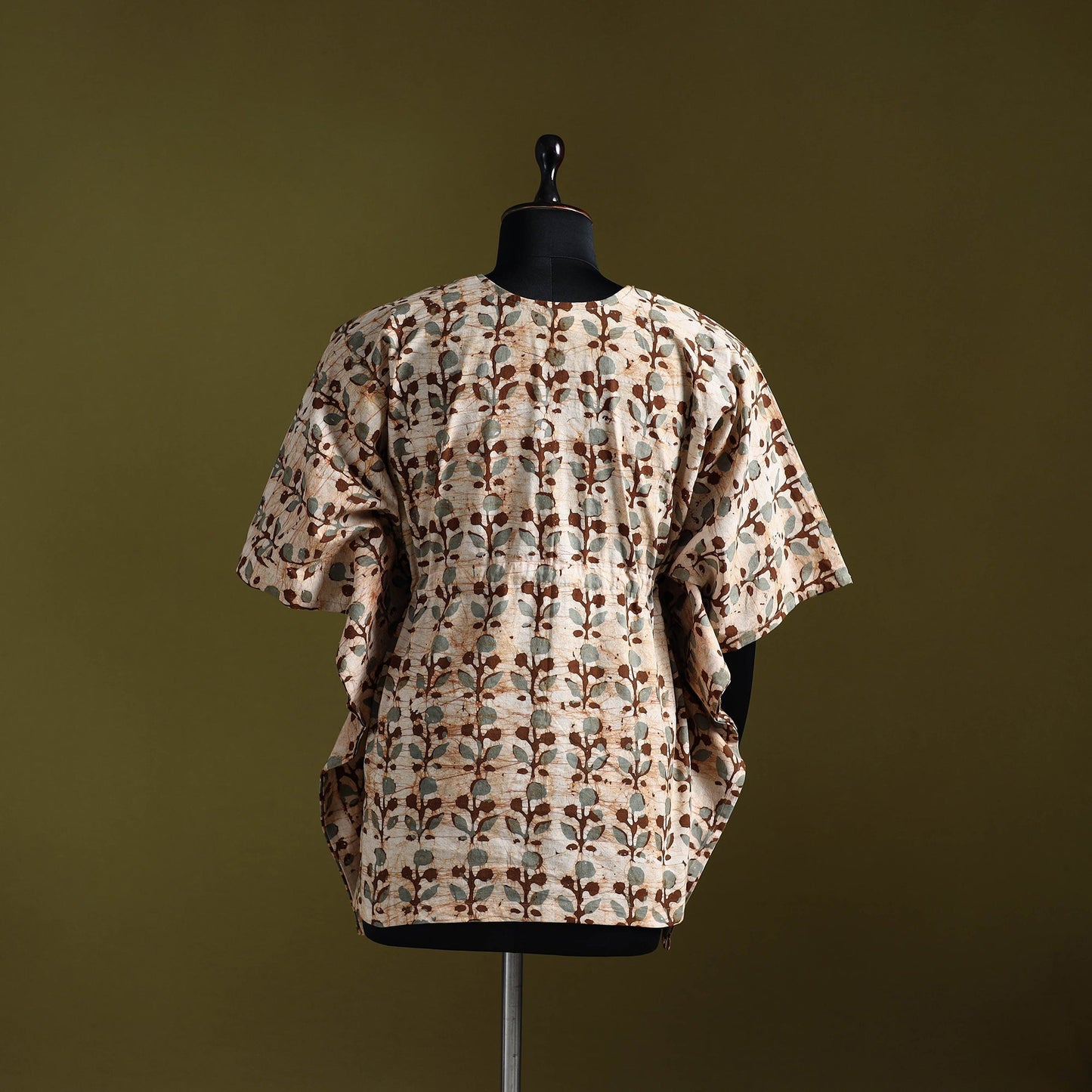 Hand batik cotton short kaftan 17 - handcrafted