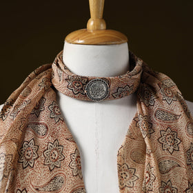 Kalamkari chanderi silk pendant necklace scarf 14