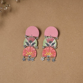 Afiya ghungroo work fabart handmade earrings - handcrafted