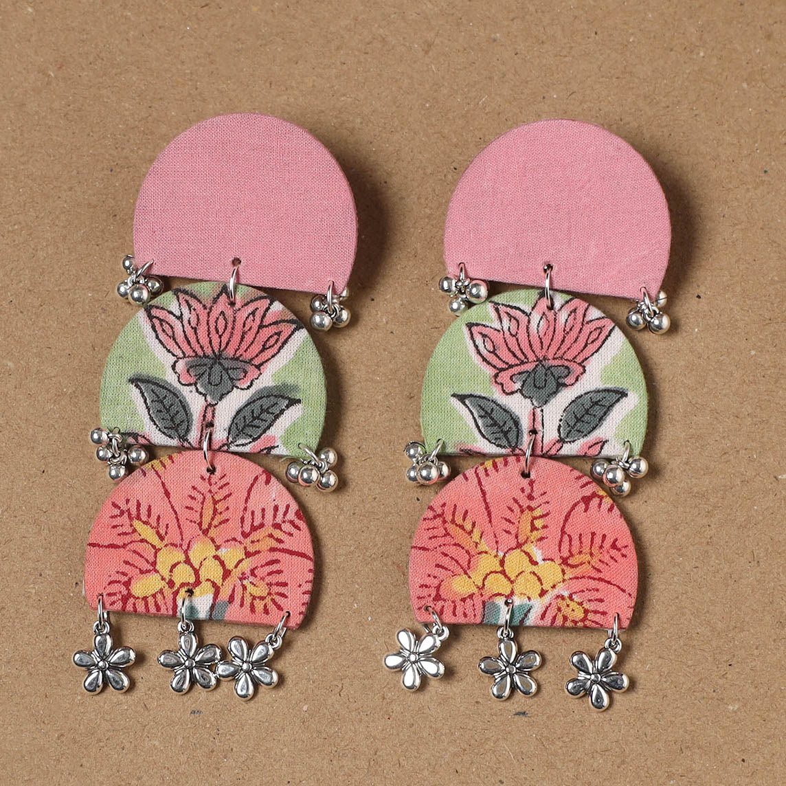 Afiya ghungroo work fabart handmade earrings - handcrafted