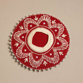 Aipan art hand embroidered diya holder 02 - handcrafted