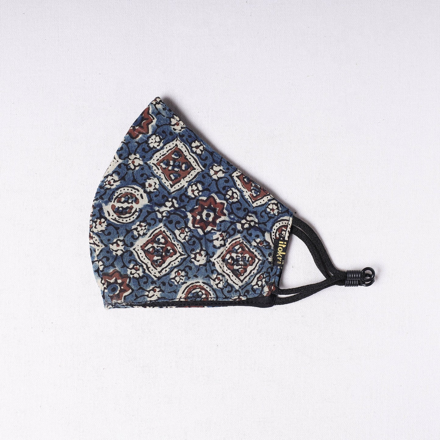  Ajrakh Block Printed Cotton 3 Layer Snug Fit Face Cover 