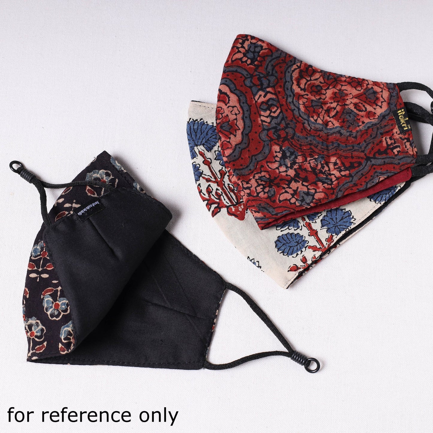  Ajrakh Block Printed Cotton 3 Layer Snug Fit Face Cover 