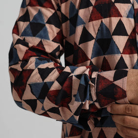 Buy Ajrakh Block Printed Cotton Men Short Kurta 07 Online at iTokri.com