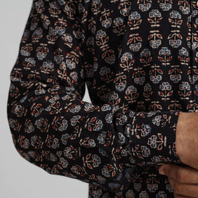Buy Ajrakh Block Printed Cotton Men Short Kurta 08 Online at iTokri.com