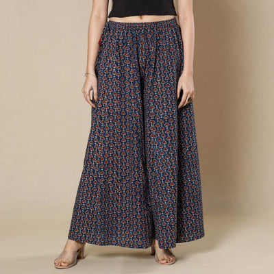  Ajrakh Block Printing Cotton Flared Palazzo 