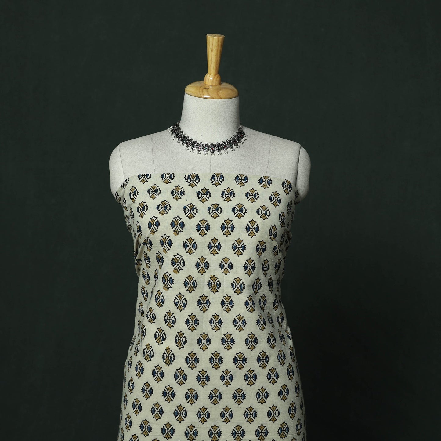 Ajrakh hand block print natural dyed cotton 2pc unstitched