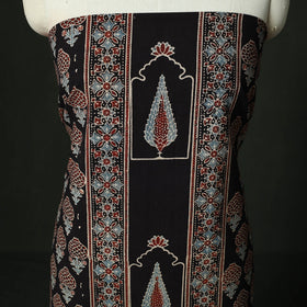 Ajrakh hand block print natural dyed cotton unstitched