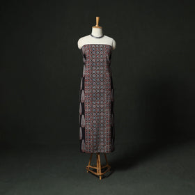 Ajrakh hand block print natural dyed cotton unstitched