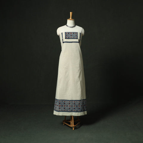 Ajrakh hand block print natural dyed cotton unstitched