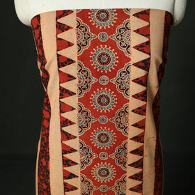 Ajrakh hand block print natural dyed cotton unstitched