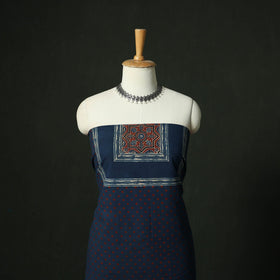 Ajrakh hand block print natural dyed cotton unstitched