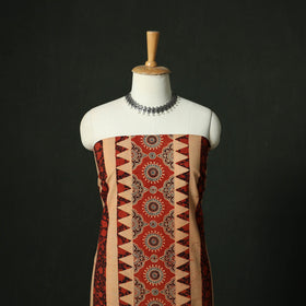 Ajrakh hand block print natural dyed cotton unstitched