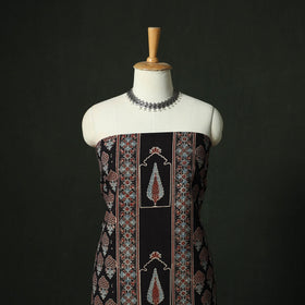 Ajrakh hand block print natural dyed cotton unstitched