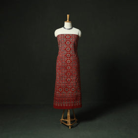 Ajrakh hand block print natural dyed cotton unstitched