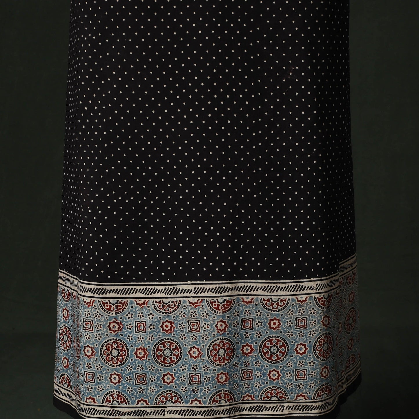 Ajrakh hand block print natural dyed cotton unstitched