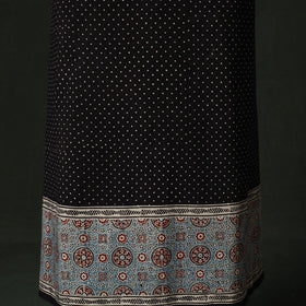 Ajrakh hand block print natural dyed cotton unstitched