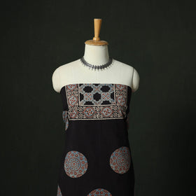 Ajrakh hand block print natural dyed cotton unstitched