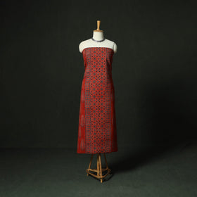 Ajrakh hand block print natural dyed cotton unstitched