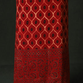 Ajrakh hand block print natural dyed cotton unstitched