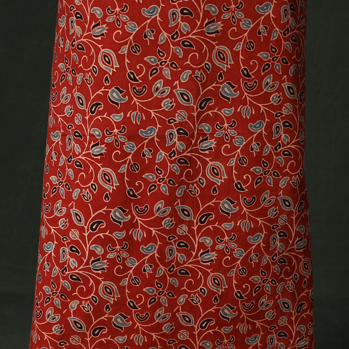 Ajrakh hand block print natural dyed cotton unstitched