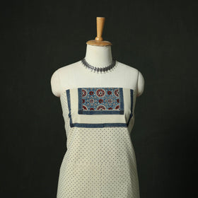Ajrakh hand block print natural dyed cotton unstitched