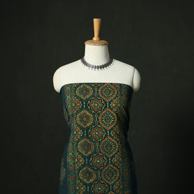 Ajrakh hand block print natural dyed cotton unstitched
