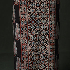 Ajrakh hand block print natural dyed cotton unstitched