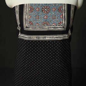 Ajrakh hand block print natural dyed cotton unstitched