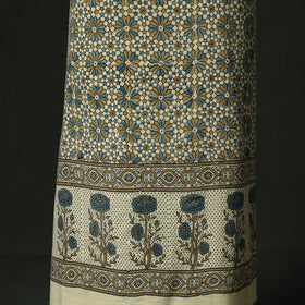 Ajrakh hand block print natural dyed cotton unstitched