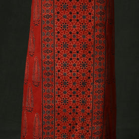 Ajrakh hand block print natural dyed cotton unstitched