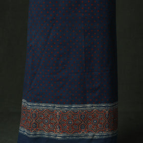 Ajrakh hand block print natural dyed cotton unstitched