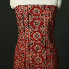 Ajrakh hand block print natural dyed cotton unstitched