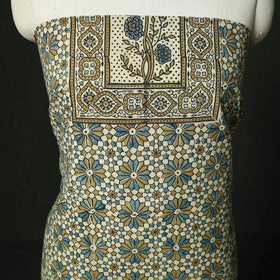 Ajrakh hand block print natural dyed cotton unstitched