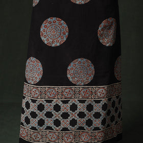 Ajrakh hand block print natural dyed cotton unstitched